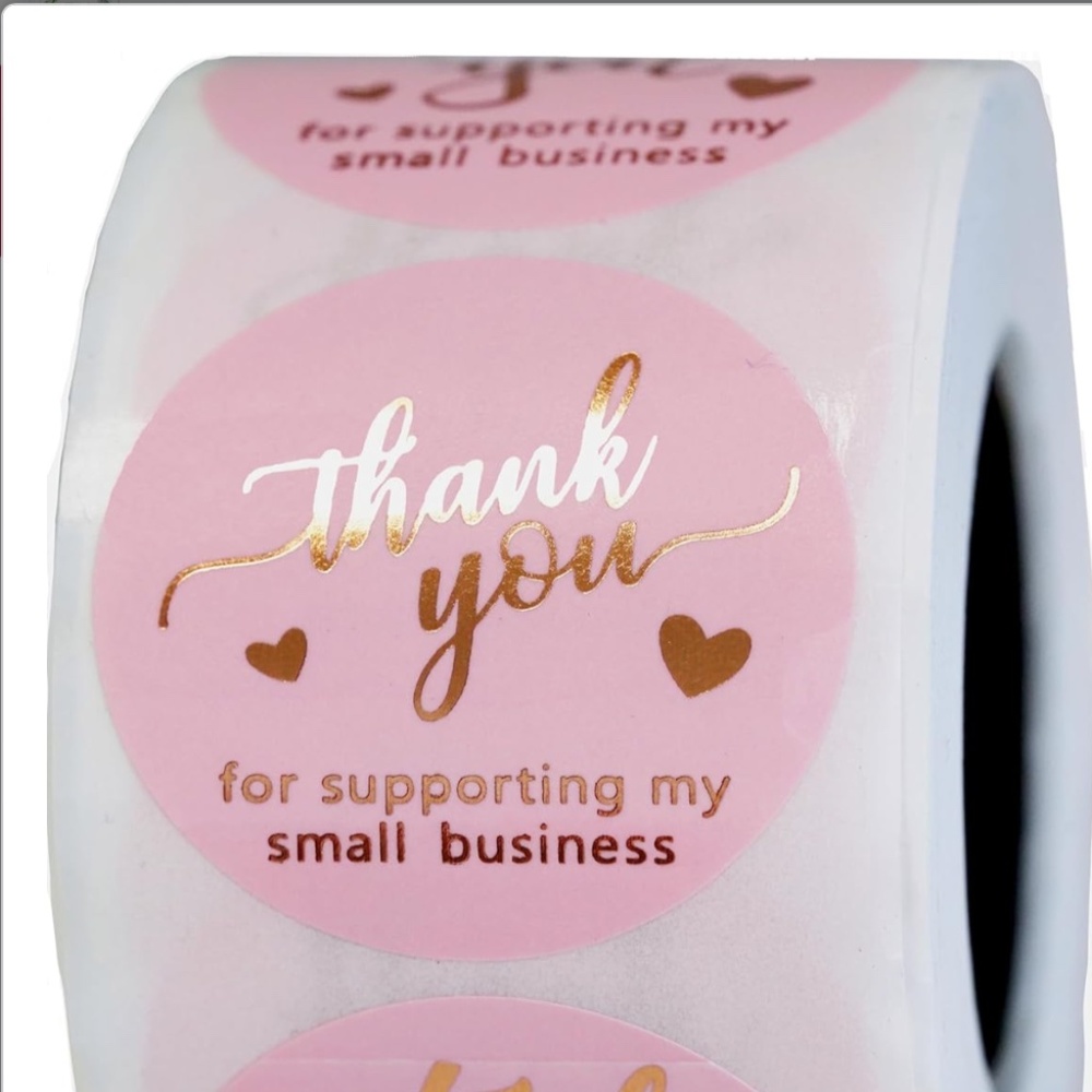 Roll of 500 TY Stickers 1.5” Gold Foil Embossed NWT